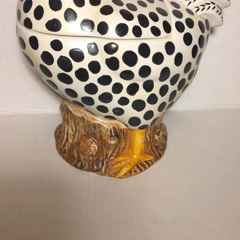 COOKIE JAR ROOSTER Spotted Ceramic Serveware by Sakura - Picture 4 of 11